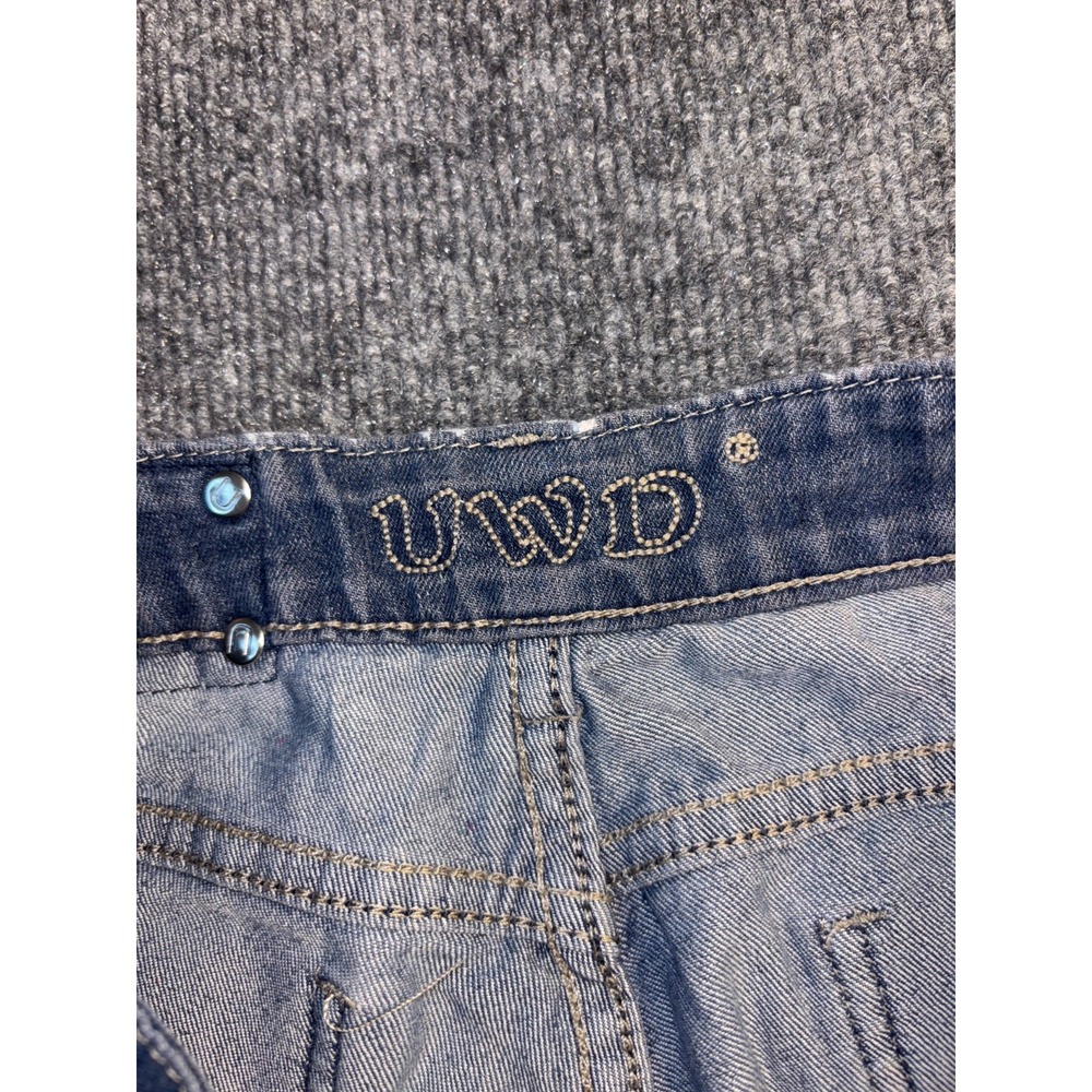UWD Skinny Jeans Women Size 3 Blue Denim Metallic Embroidered Beaded Back Pocket - Picture 4 of 11